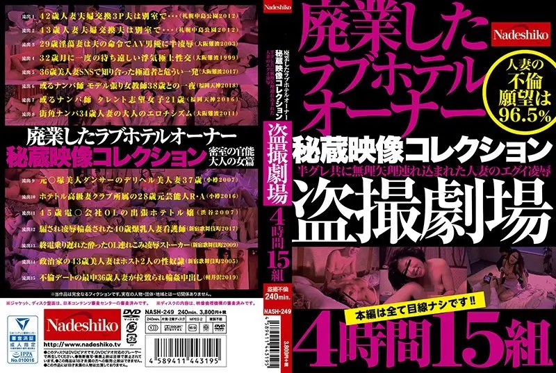 NASH-249: Closed Love Hotel Owner Treasured Video Collection Voyeur Theater 4 Hours 15 Pairs – Jav HD